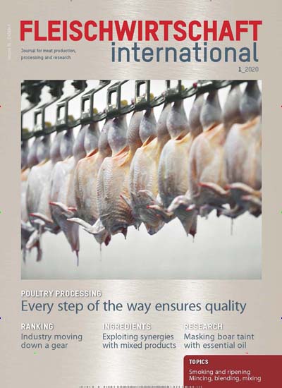 Titelbild der Ausgabe 1/2020 von Fleischwirtschaft International. Diese Zeitschrift und viele weitere Gastronomiezeitschriften, Fashionmagazine, Beautymagazine als Abo oder epaper bei United Kiosk online kaufen.