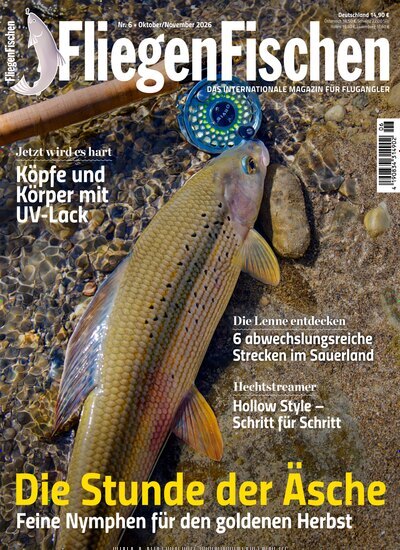 Titelbild der Ausgabe 6/2026 von FliegenFischen. Diese Zeitschrift und viele weitere Sportmagazine als Abo oder epaper bei United Kiosk online kaufen.