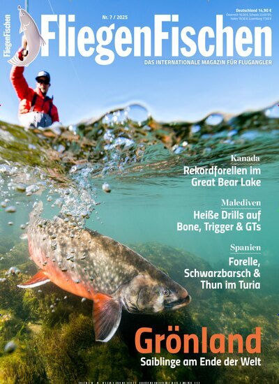 Titelbild der Ausgabe 7/2025 von FliegenFischen. Diese Zeitschrift und viele weitere Sportmagazine als Abo oder epaper bei United Kiosk online kaufen.