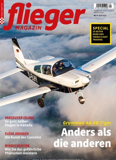 Titelbild der Ausgabe 4/2026 von fliegermagazin. Diese Zeitschrift und viele weitere Reisemagazine, Freizeitmagazine und Wissensmagazine als Abo oder epaper bei United Kiosk online kaufen.