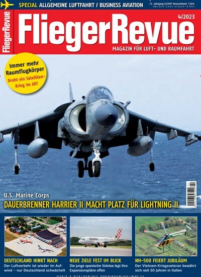 Titelbild der Ausgabe 4/2023 von FliegerRevue. Diese Zeitschrift und viele weitere Reisemagazine, Freizeitmagazine und Wissensmagazine als Abo oder epaper bei United Kiosk online kaufen.