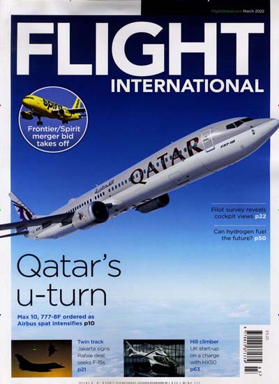 Titelbild der Ausgabe 3/2022 von Flight International. Diese Zeitschrift und viele weitere Computerzeitschriften, Tabletmagazine und Smartphonemagazine als Abo oder epaper bei United Kiosk online kaufen.