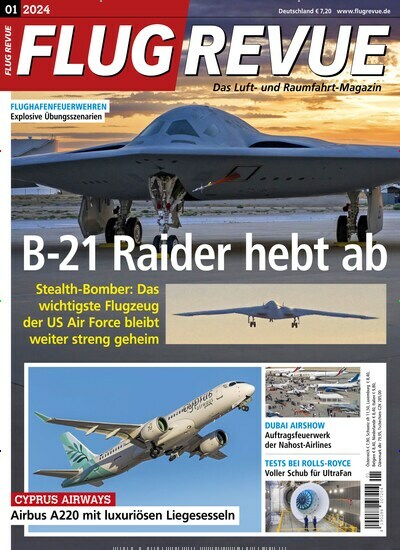 Titelbild der Ausgabe 1/2024 von Flug Revue. Diese Zeitschrift und viele weitere Reisemagazine, Freizeitmagazine und Wissensmagazine als Abo oder epaper bei United Kiosk online kaufen.