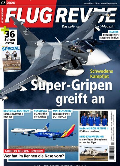 Titelbild der Ausgabe 3/2026 von Flug Revue. Diese Zeitschrift und viele weitere Reisemagazine, Freizeitmagazine und Wissensmagazine als Abo oder epaper bei United Kiosk online kaufen.