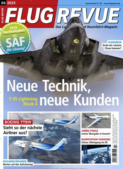 Titelbild der Ausgabe 4/2023 von Flug Revue. Diese Zeitschrift und viele weitere Reisemagazine, Freizeitmagazine und Wissensmagazine als Abo oder epaper bei United Kiosk online kaufen.