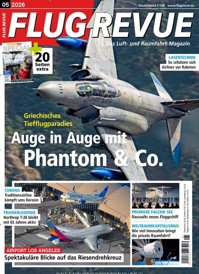 Titelbild der Ausgabe 5/2026 von Flug Revue. Diese Zeitschrift und viele weitere Reisemagazine, Freizeitmagazine und Wissensmagazine als Abo oder epaper bei United Kiosk online kaufen.