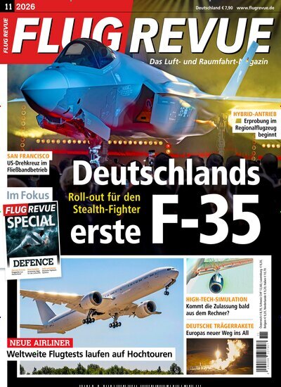 Titelbild der Ausgabe 11/2026 von Flug Revue. Diese Zeitschrift und viele weitere Reisemagazine, Freizeitmagazine und Wissensmagazine als Abo oder epaper bei United Kiosk online kaufen.