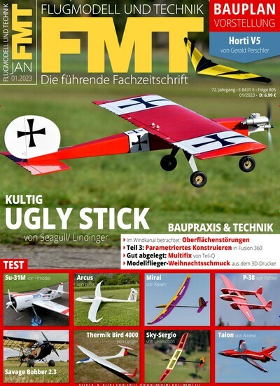 Titelbild der Ausgabe 1/2023 von FMT Flugmodell und Technik. Diese Zeitschrift und viele weitere Reisemagazine, Freizeitmagazine und Wissensmagazine als Abo oder epaper bei United Kiosk online kaufen.
