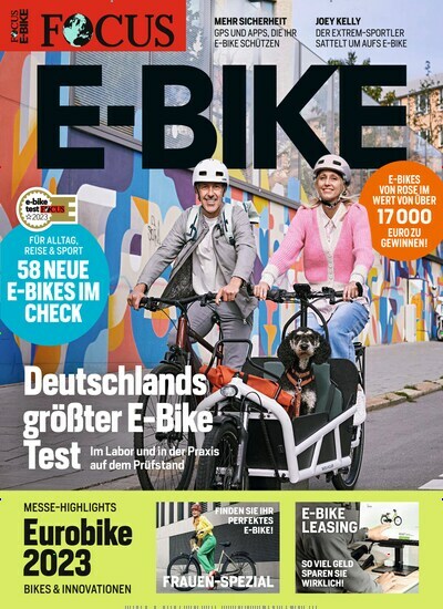 Titelbild der Ausgabe 1/2023 von FOCUS E-Bike. Diese Zeitschrift und viele weitere Sportmagazine als Abo oder epaper bei United Kiosk online kaufen.