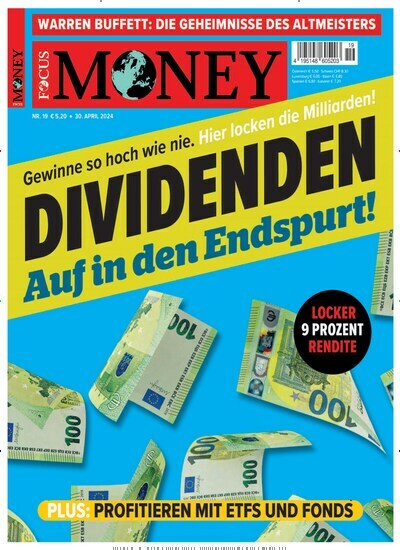 Titelbild der Ausgabe 19/2024 von FOCUS Money. Diese Zeitschrift und viele weitere Wirtschaftsmagazine und Politikmagazine als Abo oder epaper bei United Kiosk online kaufen.