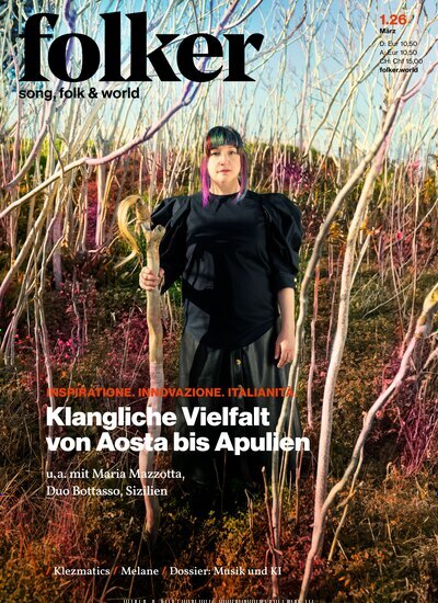 Titelbild der Ausgabe 1/2026 von folker. Diese Zeitschrift und viele weitere Kunstmagazine und Kulturmagazine als Abo oder epaper bei United Kiosk online kaufen.