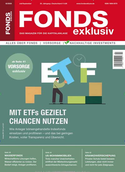 Titelbild der Ausgabe 2/2025 von Fonds Exklusiv. Diese Zeitschrift und viele weitere Wirtschaftsmagazine und Politikmagazine als Abo oder epaper bei United Kiosk online kaufen.