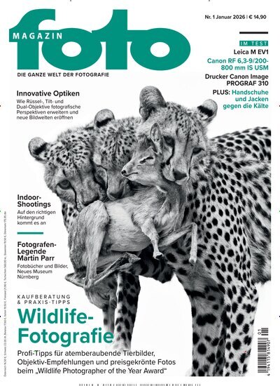 Titelbild der Ausgabe 1/2026 von fotoMAGAZIN. Diese Zeitschrift und viele weitere Audiomagazine, Filmmagazine und Fotozeitschriften als Abo oder epaper bei United Kiosk online kaufen.