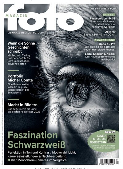 Titelbild der Ausgabe 5/2026 von fotoMAGAZIN. Diese Zeitschrift und viele weitere Audiomagazine, Filmmagazine und Fotozeitschriften als Abo oder epaper bei United Kiosk online kaufen.