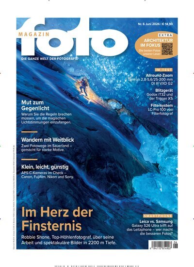 Titelbild der Ausgabe 6/2026 von fotoMAGAZIN. Diese Zeitschrift und viele weitere Audiomagazine, Filmmagazine und Fotozeitschriften als Abo oder epaper bei United Kiosk online kaufen.