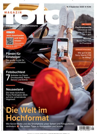 Titelbild der Ausgabe 9/2026 von fotoMAGAZIN. Diese Zeitschrift und viele weitere Audiomagazine, Filmmagazine und Fotozeitschriften als Abo oder epaper bei United Kiosk online kaufen.