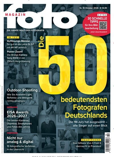 Titelbild der Ausgabe 10/2026 von fotoMAGAZIN. Diese Zeitschrift und viele weitere Audiomagazine, Filmmagazine und Fotozeitschriften als Abo oder epaper bei United Kiosk online kaufen.