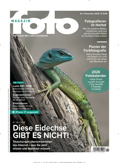 Titelbild der Ausgabe 11/2025 von fotoMAGAZIN. Diese Zeitschrift und viele weitere Audiomagazine, Filmmagazine und Fotozeitschriften als Abo oder epaper bei United Kiosk online kaufen.