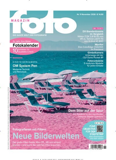 Titelbild der Ausgabe 11/2026 von fotoMAGAZIN. Diese Zeitschrift und viele weitere Audiomagazine, Filmmagazine und Fotozeitschriften als Abo oder epaper bei United Kiosk online kaufen.