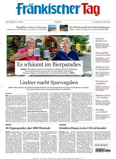 Titelbild der Ausgabe 126/2023 von Fränkischer Tag Bamberg. Diese Zeitschrift und viele weitere Zeitungsabos als Abo oder epaper bei United Kiosk online kaufen.