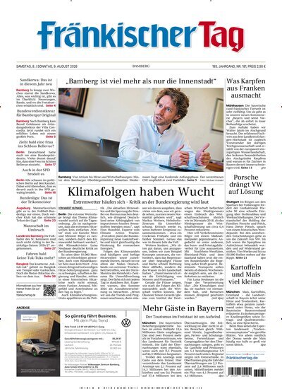 Titelbild der Ausgabe 181/2026 von Fränkischer Tag Bamberg. Diese Zeitschrift und viele weitere Zeitungsabos als Abo oder epaper bei United Kiosk online kaufen.