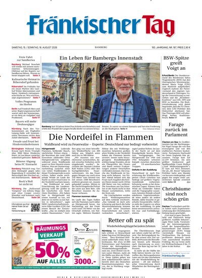Titelbild der Ausgabe 187/2026 von Fränkischer Tag Bamberg. Diese Zeitschrift und viele weitere Zeitungsabos als Abo oder epaper bei United Kiosk online kaufen.