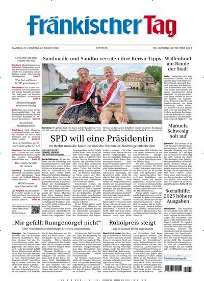 Titelbild der Ausgabe 193/2026 von Fränkischer Tag Bamberg. Diese Zeitschrift und viele weitere Zeitungsabos als Abo oder epaper bei United Kiosk online kaufen.