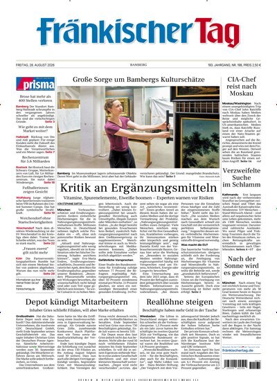 Titelbild der Ausgabe 198/2026 von Fränkischer Tag Bamberg. Diese Zeitschrift und viele weitere Zeitungsabos als Abo oder epaper bei United Kiosk online kaufen.