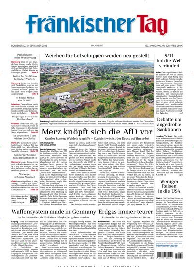 Titelbild der Ausgabe 209/2026 von Fränkischer Tag Bamberg. Diese Zeitschrift und viele weitere Zeitungsabos als Abo oder epaper bei United Kiosk online kaufen.