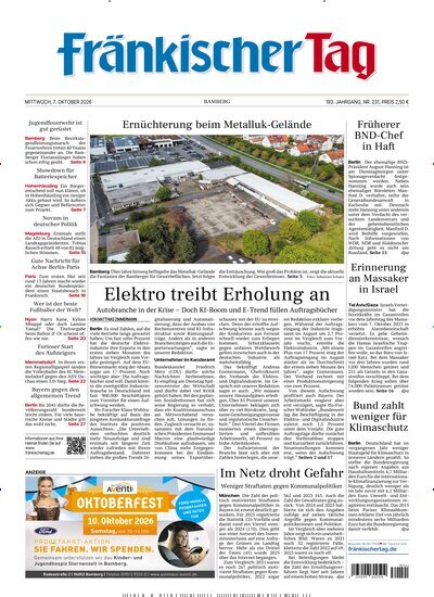 Titelbild der Ausgabe 231/2026 von Fränkischer Tag Bamberg. Diese Zeitschrift und viele weitere Zeitungsabos als Abo oder epaper bei United Kiosk online kaufen.