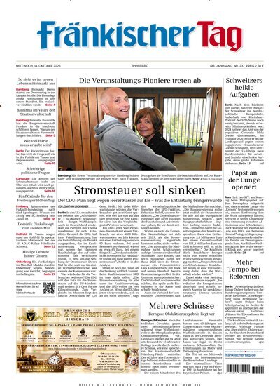 Titelbild der Ausgabe 237/2026 von Fränkischer Tag Bamberg. Diese Zeitschrift und viele weitere Zeitungsabos als Abo oder epaper bei United Kiosk online kaufen.