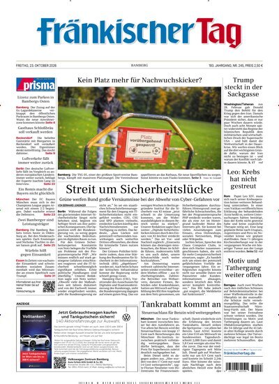 Titelbild der Ausgabe 245/2026 von Fränkischer Tag Bamberg. Diese Zeitschrift und viele weitere Zeitungsabos als Abo oder epaper bei United Kiosk online kaufen.