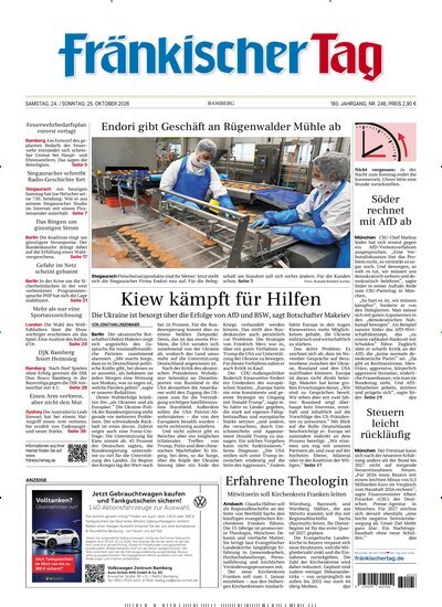 Titelbild der Ausgabe 246/2026 von Fränkischer Tag Bamberg. Diese Zeitschrift und viele weitere Zeitungsabos als Abo oder epaper bei United Kiosk online kaufen.