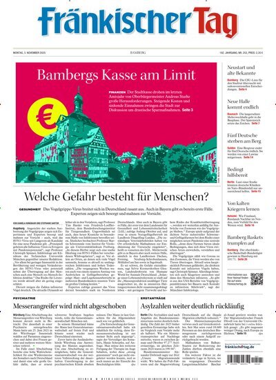 Titelbild der Ausgabe 253/2025 von Fränkischer Tag Bamberg. Diese Zeitschrift und viele weitere Zeitungsabos als Abo oder epaper bei United Kiosk online kaufen.