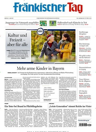 Titelbild der Ausgabe 127/2023 von Fränkischer Tag Forchheim. Diese Zeitschrift und viele weitere Zeitungsabos als Abo oder epaper bei United Kiosk online kaufen.