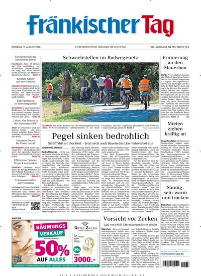 Titelbild der Ausgabe 183/2026 von Fränkischer Tag Forchheim. Diese Zeitschrift und viele weitere Zeitungsabos als Abo oder epaper bei United Kiosk online kaufen.