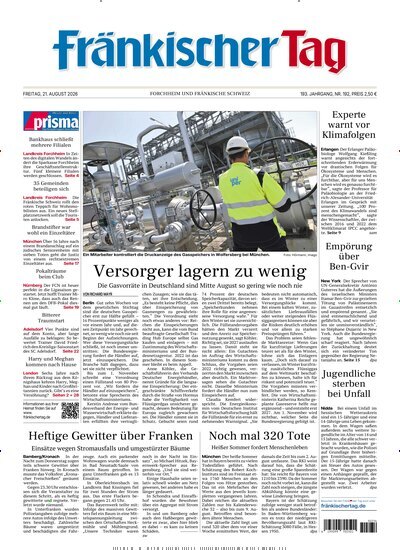 Titelbild der Ausgabe 192/2026 von Fränkischer Tag Forchheim. Diese Zeitschrift und viele weitere Zeitungsabos als Abo oder epaper bei United Kiosk online kaufen.