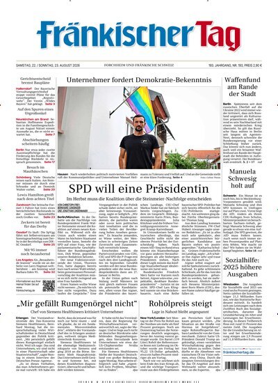 Titelbild der Ausgabe 193/2026 von Fränkischer Tag Forchheim. Diese Zeitschrift und viele weitere Zeitungsabos als Abo oder epaper bei United Kiosk online kaufen.