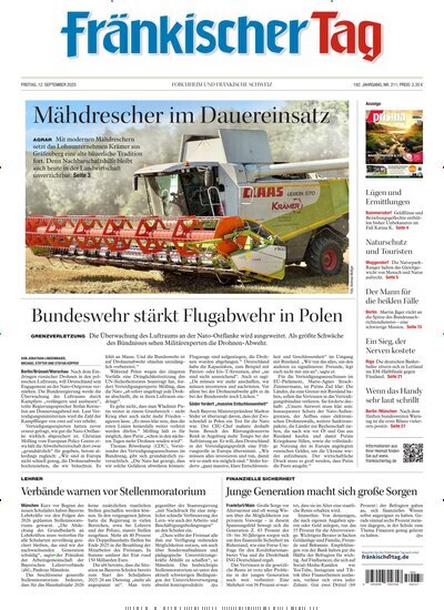 Titelbild der Ausgabe 211/2025 von Fränkischer Tag Forchheim. Diese Zeitschrift und viele weitere Zeitungsabos als Abo oder epaper bei United Kiosk online kaufen.