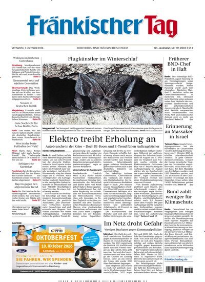 Titelbild der Ausgabe 231/2026 von Fränkischer Tag Forchheim. Diese Zeitschrift und viele weitere Zeitungsabos als Abo oder epaper bei United Kiosk online kaufen.