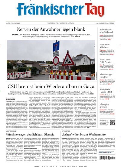Titelbild der Ausgabe 248/2025 von Fränkischer Tag Forchheim. Diese Zeitschrift und viele weitere Zeitungsabos als Abo oder epaper bei United Kiosk online kaufen.