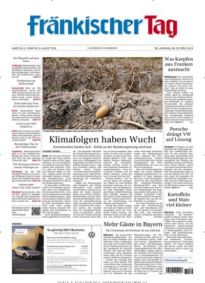 Titelbild der Ausgabe 181/2026 von Fränkischer Tag Haßberge. Diese Zeitschrift und viele weitere Zeitungsabos als Abo oder epaper bei United Kiosk online kaufen.