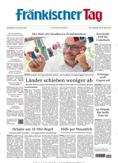 Titelbild der Ausgabe 191/2026 von Fränkischer Tag Haßberge. Diese Zeitschrift und viele weitere Zeitungsabos als Abo oder epaper bei United Kiosk online kaufen.