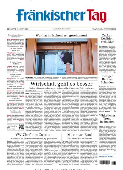 Titelbild der Ausgabe 197/2026 von Fränkischer Tag Haßberge. Diese Zeitschrift und viele weitere Zeitungsabos als Abo oder epaper bei United Kiosk online kaufen.