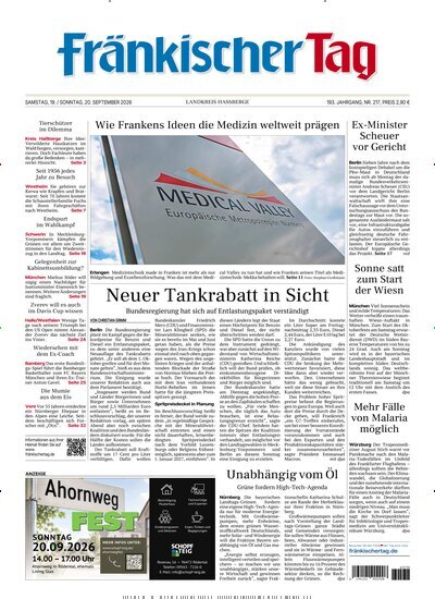 Titelbild der Ausgabe 217/2026 von Fränkischer Tag Haßberge. Diese Zeitschrift und viele weitere Zeitungsabos als Abo oder epaper bei United Kiosk online kaufen.