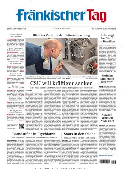 Titelbild der Ausgabe 248/2026 von Fränkischer Tag Haßberge. Diese Zeitschrift und viele weitere Zeitungsabos als Abo oder epaper bei United Kiosk online kaufen.