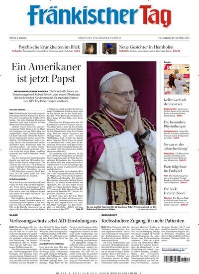 Titelbild der Ausgabe 106/2025 von Fränkischer Tag Höchstadt und Herzogenaurach. Diese Zeitschrift und viele weitere Zeitungsabos als Abo oder epaper bei United Kiosk online kaufen.
