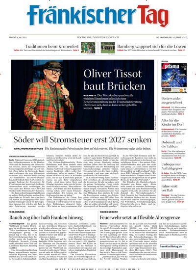 Titelbild der Ausgabe 151/2025 von Fränkischer Tag Höchstadt und Herzogenaurach. Diese Zeitschrift und viele weitere Zeitungsabos als Abo oder epaper bei United Kiosk online kaufen.