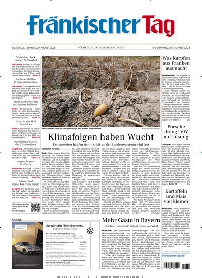 Titelbild der Ausgabe 181/2026 von Fränkischer Tag Höchstadt und Herzogenaurach. Diese Zeitschrift und viele weitere Zeitungsabos als Abo oder epaper bei United Kiosk online kaufen.