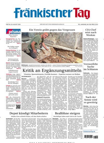 Titelbild der Ausgabe 198/2026 von Fränkischer Tag Höchstadt und Herzogenaurach. Diese Zeitschrift und viele weitere Zeitungsabos als Abo oder epaper bei United Kiosk online kaufen.